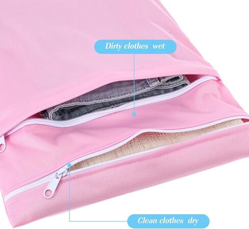 10 Pack Wet Dry Bags for Diaper Bag,10 Colors Waterproof Reusable Wet Clothes Bag with Two Zippered Pockets for Travel Beach Pool in Saudi Arabia