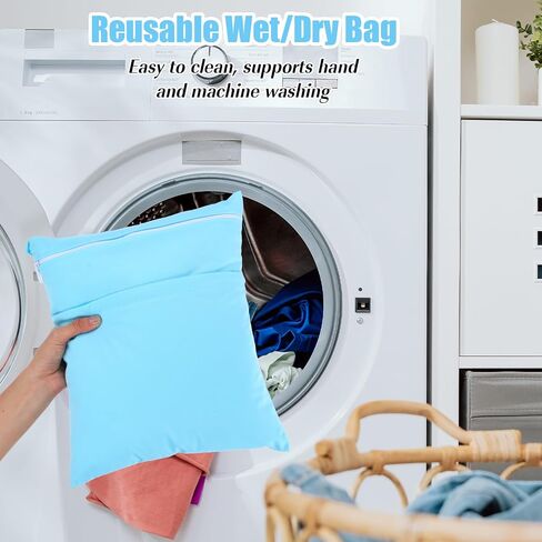 10 Pack Wet Dry Bags for Diaper Bag,10 Colors Waterproof Reusable Wet Clothes Bag with Two Zippered Pockets for Travel Beach Pool in Saudi Arabia
