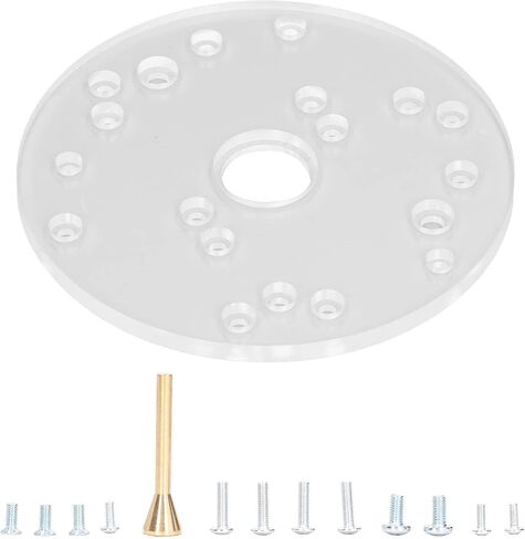 6-1/2in Router Base Plate Kit, Universal Router Acrylic Predrilled Holes Template Guide Adapter with Centering Pin Clear Woodworking Auxiliary Tool for Bosch in Saudi Arabia