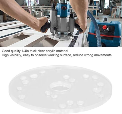 6-1/2in Router Base Plate Kit, Universal Router Acrylic Predrilled Holes Template Guide Adapter with Centering Pin Clear Woodworking Auxiliary Tool for Bosch in Saudi Arabia