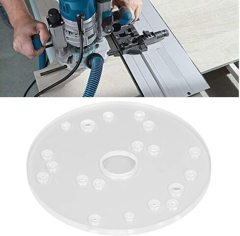6-1/2in Router Base Plate Kit, Universal Router Acrylic Predrilled Holes Template Guide Adapter with Centering Pin Clear Woodworking Auxiliary Tool for Bosch in Saudi Arabia