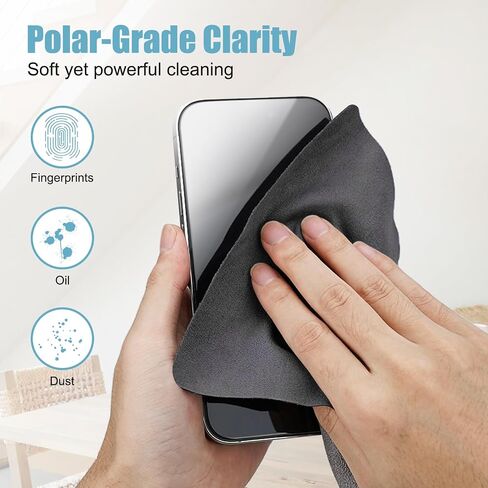 5 Pack Microfiber Cleaning Cloths for Electronics, Camera Lenses, Eyeglasses, Cell Phone and Laptop Screens, Safe and Effective Wipe Kit, Gray (7.1"x5.9") in Saudi Arabia