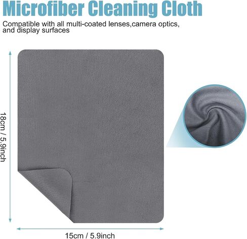 5 Pack Microfiber Cleaning Cloths for Electronics, Camera Lenses, Eyeglasses, Cell Phone and Laptop Screens, Safe and Effective Wipe Kit, Gray (7.1"x5.9") in Saudi Arabia