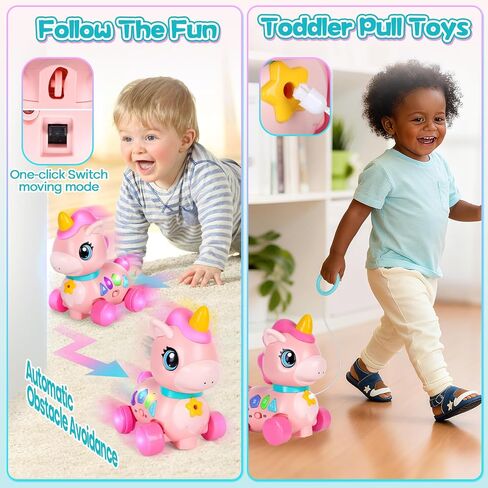 Baby Unicorn Toy 6-12-18 Months with Music & Lights Explore Bilingual Educational For Toddler Sensory Development Learning Walking Moving Crawling Tummy Time Toys Christmas Birthday Gifts for Infants in Saudi Arabia