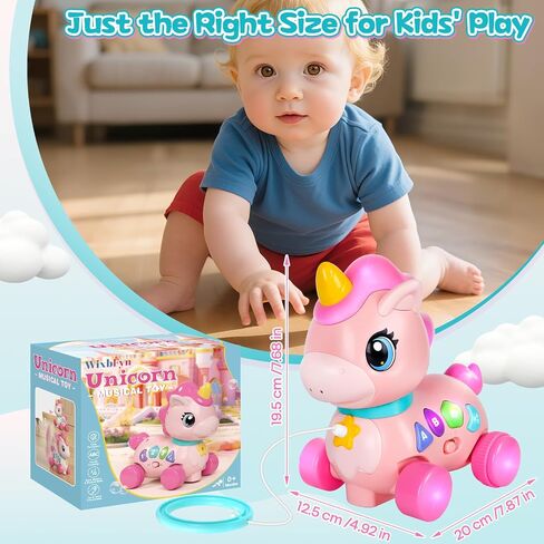 Baby Unicorn Toy 6-12-18 Months with Music & Lights Explore Bilingual Educational For Toddler Sensory Development Learning Walking Moving Crawling Tummy Time Toys Christmas Birthday Gifts for Infants in Saudi Arabia