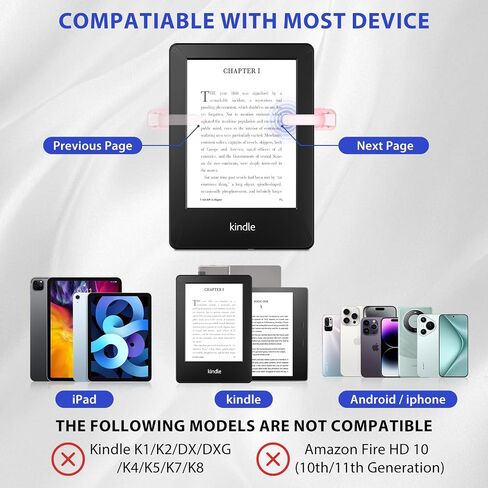 Upgraded Remote Control Page Turner Ring for Kindle Paperwhite Oasis Scribe Kobo eReaders, Case-Friendly Page Turner Clicker for iPad Tablets Reading Novels with Storage Hard Case in Kuwait