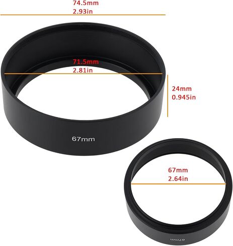 Screw-in Mount Standard Aluminum Alloy Lens Hood for Lenses with 67mm Front Filter Thread in Saudi Arabia
