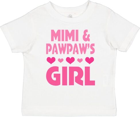 تي شيرت Inktastic Mimi and Pawpaw Girl Granddaughter Valentine للأطفال الصغار in Kuwait