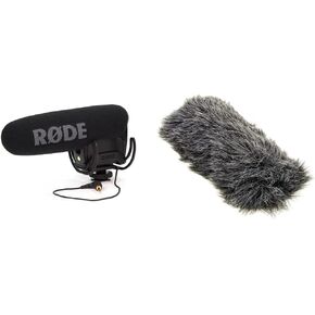 Rode VideoMicPro Compact Directional On-Camera Microphone with Rycote Lyre Shockmount & Rode DDC-GO DeadCat Go Artificial Fur Microphone Wind Shield for VideoMic GO in Saudi Arabia