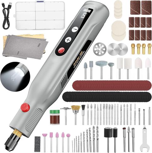 Mini Cordless Rotary Tool Kit, 5-Speed 4.2V USB Rechargeable Engraving & Sanding Tool with 105 Accessories, Compact Rotary Tool for Resin Craft, Polishing, Drilling, DIY Projects in Kuwait