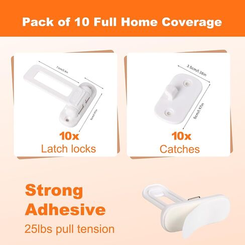 Child Safety Cabinet Locks – Baby Proofing Cabinet Locks for Toddlers, Easy to Install & Invisible Mount Design, Child Proof Cabinet Locks for Homes with Kids (Pack of 10) in Saudi Arabia
