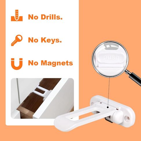 Child Safety Cabinet Locks – Baby Proofing Cabinet Locks for Toddlers, Easy to Install & Invisible Mount Design, Child Proof Cabinet Locks for Homes with Kids (Pack of 10) in Saudi Arabia