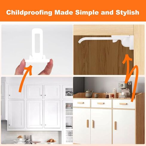 Child Safety Cabinet Locks – Baby Proofing Cabinet Locks for Toddlers, Easy to Install & Invisible Mount Design, Child Proof Cabinet Locks for Homes with Kids (Pack of 10) in Saudi Arabia
