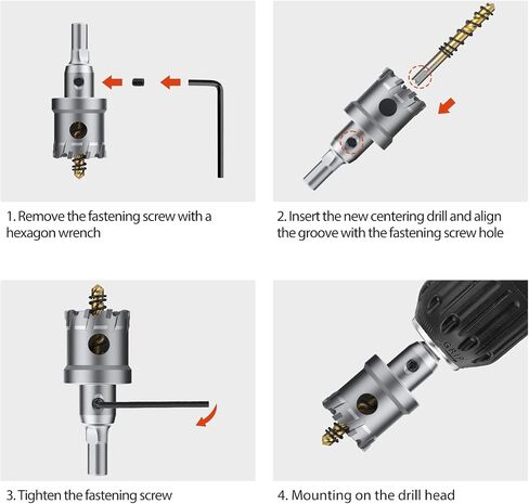 GETLITOOL 6Pcs TCT Hole Saw Drill Bit Set (16-32mm), Heavy-Duty Tungsten Carbide Kit with L-Wrenches & Storage Box for Stainless Steel, Hard Metal, Plastic, Cuts Metal Materials up to 25mm Thickness in Saudi Arabia