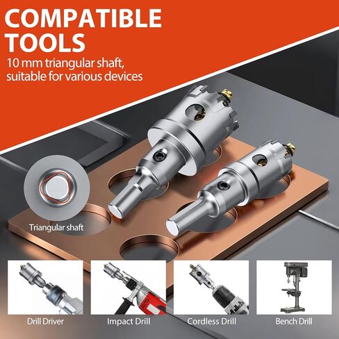 GETLITOOL 6Pcs TCT Hole Saw Drill Bit Set (16-32mm), Heavy-Duty Tungsten Carbide Kit with L-Wrenches & Storage Box for Stainless Steel, Hard Metal, Plastic, Cuts Metal Materials up to 25mm Thickness in Saudi Arabia