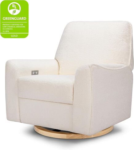 أعمال الحضانة الخاصة بمقعد Babyletto Sunday Power والطائرة الشراعية الدوارة في Chai Shearling، الحاصلة على شهادة Greenguard Gold وCertiPUR-US® in Kuwait