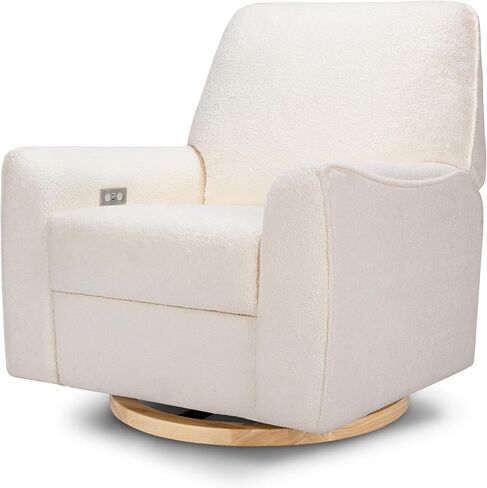 أعمال الحضانة الخاصة بمقعد Babyletto Sunday Power والطائرة الشراعية الدوارة في Chai Shearling، الحاصلة على شهادة Greenguard Gold وCertiPUR-US® in Kuwait