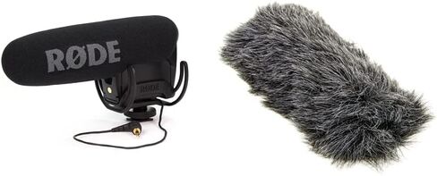 Rode VideoMicPro Compact Directional On-Camera Microphone with Rycote Lyre Shockmount & Rode DDC-GO DeadCat Go Artificial Fur Microphone Wind Shield for VideoMic GO in Saudi Arabia