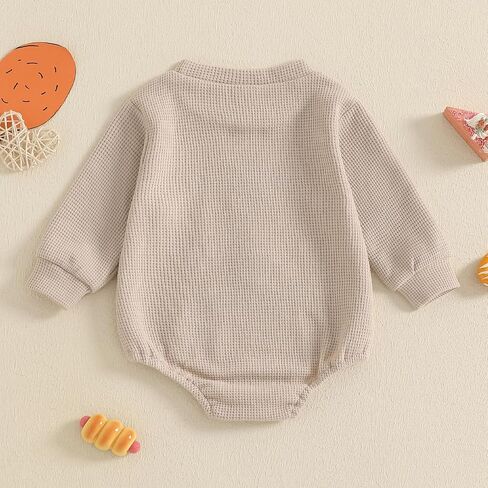 Thanksgiving Outfit Toddler Baby Boy Girl Homemade Rolls Baby Outfit Turkey Bubble Sweatshirt Romper Fall in Saudi Arabia