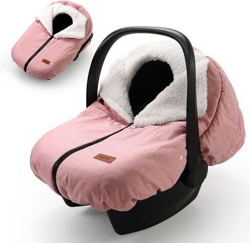 Winter Car Seat Cover for Baby Car Seat and Stroller, Cold Weather Infant Carseat Canopy, Waterproof and Easy Access, Protect Baby Boys Girls from Cold Wind (Black) in Saudi Arabia