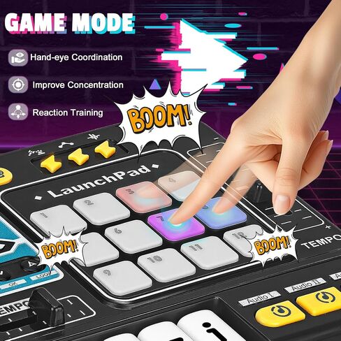 DJ Mixer for Kids, Toddler DJ Mixing Table with DJ Turntable, Game Mode, Light & Speed Control and Microphone, Gifts for 3 4 5 6 Years Old Boys Girls - Kid DJ Mixer Set in Kuwait