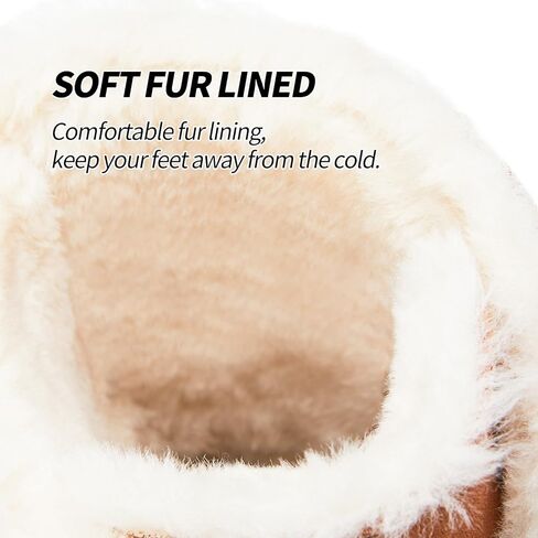 Uoidru أحذية الثلوج النسائية منتصف العجل التمهيد الدانتيل متابعة أحذية الشتاء للنساء الفراء اصطف التمهيد المرأة من جلد الغزال منصة أحذية الثلوج in Kuwait