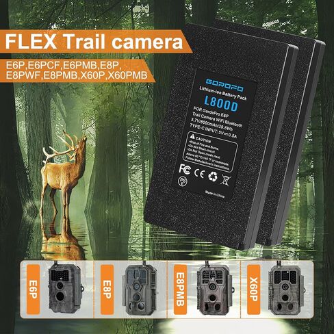 2-Pack Lithium Battery E8P Replacement Battery for GardePro Trail Camera E6P, E6PCF, E6PMB, E8P, E8PMB, E8PWF, X60P, X60PMB, L1000D, LN800 (2 Batteries) in Saudi Arabia