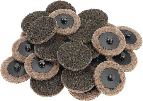 QWORK Surface Conditioning Quick Change Discs, 25 Pcs 2 Inch Brown Coarse Tan Prep Pad, Universal Male Type-R for Multi-Material Use in Saudi Arabia