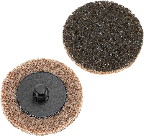 QWORK Surface Conditioning Quick Change Discs, 25 Pcs 2 Inch Brown Coarse Tan Prep Pad, Universal Male Type-R for Multi-Material Use in Saudi Arabia