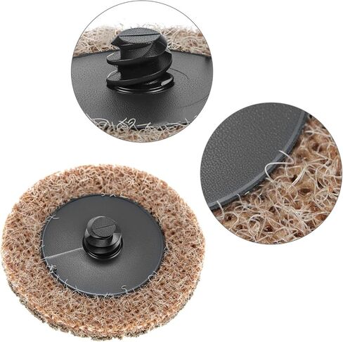 QWORK Surface Conditioning Quick Change Discs, 25 Pcs 2 Inch Brown Coarse Tan Prep Pad, Universal Male Type-R for Multi-Material Use in Saudi Arabia