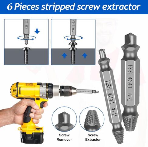 مجموعات أدوات استخراج البراغي التالفة، براغي مقلمة، صواميل ومسامير، أدوات لقمة الثقب لسهولة الإزالة (فضي) in Saudi Arabia