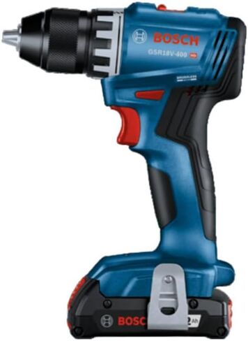بوش GSR18V-400B12 18 فولت بدون فرش مدمج 1/2 بوصة. طقم المثقاب/المفك مع (1) بطارية SlimPack سعة 2.0 أمبير (مجددة) (متجددة) in Kuwait
