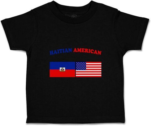 Toddler T-Shirt Haitian American Cotton Boy & Girl Clothes Baby Funny Tee Black Design Only 18 Months in Saudi Arabia