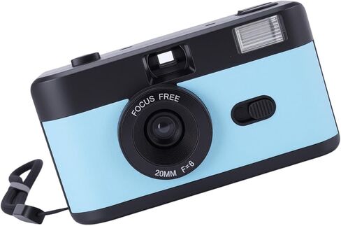 Gugxiom 35mm Reusable Film Camera with Flash & Color Film, Retro Point and Shoot, 28mm Wide Lens, Focus, Vintage Style Camera for Nostalgic Photography (Black Roseate) in Saudi Arabia