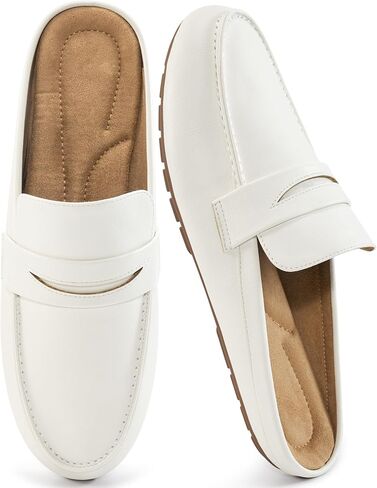 HARENCE Mules for Women Flats Shoes: Comfortable Dressy Round Toe Backless Mule Slides Casual Walking Slip On Work Loafers in Saudi Arabia