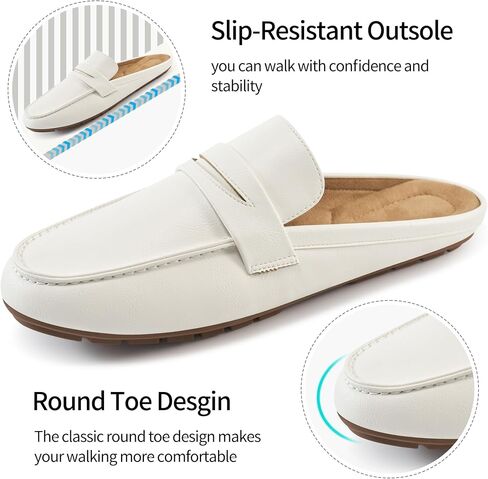 HARENCE Mules for Women Flats Shoes: Comfortable Dressy Round Toe Backless Mule Slides Casual Walking Slip On Work Loafers in Saudi Arabia
