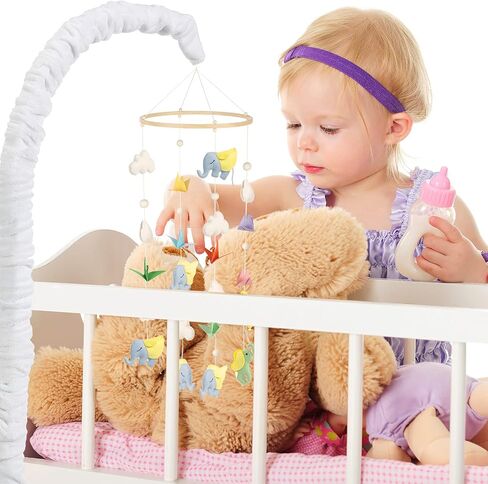 Tatuo 2 Pieces Nursery Crib Mobile Arm Cover Baby Crib Mobile Bed Bell Holder Cover Infant Music Box Toy Holder Cover Wind Chime Bracket Fabric Cover for Crib Mobile Arm DIY Mobile (White) in Saudi Arabia