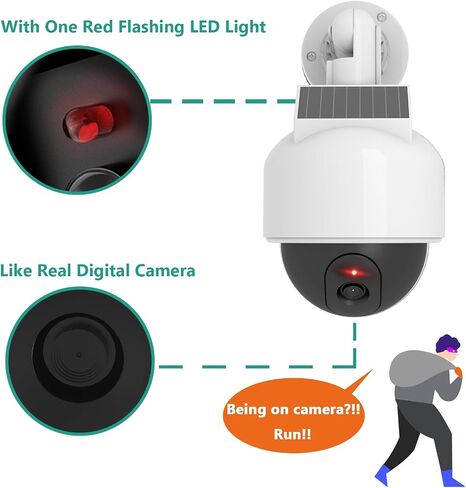 WALI Bundle – 2 Items: 1 Solar White Fake Dummy Camera，4 Solar Black Fake Dummy Cameras（DOW-SOL+SOL-TCB4） in Saudi Arabia