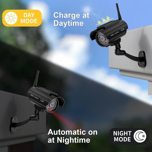 WALI Bundle – 2 Items: 1 Solar White Fake Dummy Camera，4 Solar Black Fake Dummy Cameras（DOW-SOL+SOL-TCB4） in Saudi Arabia