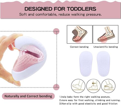 Baby Shoes Boys Girls First Walking Shoes Kids Lightweight Breathable Toddler Slip On Indoor Floor Slipper Cotton Mesh Sneakers in Kuwait