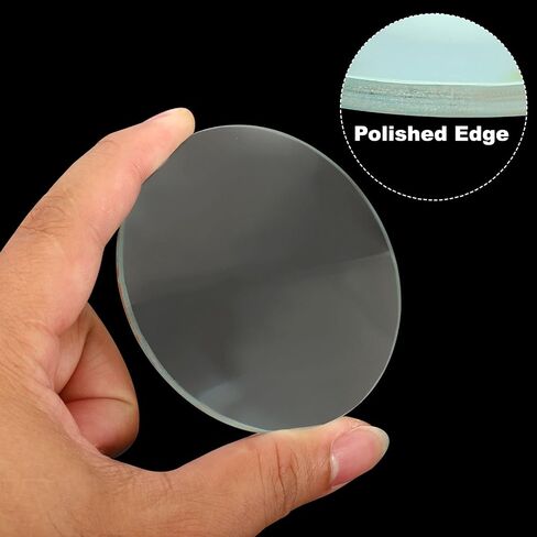 8" (200mm) Focal Length Double Convex Lens, 75mm Diameter 7.3mm Height Glass Optically Polished Round Edges Lens for Physics Experiment, Clear in Saudi Arabia