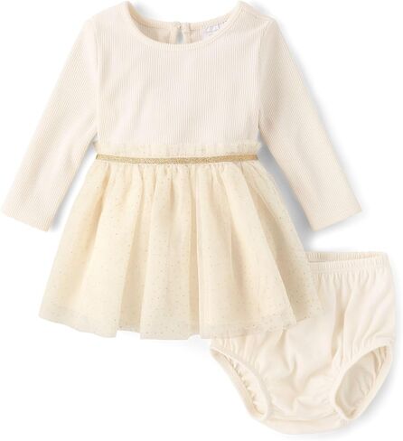 The Children's Place baby-girls And Newborn Long Sleeve Dressy Dress and Diaper Cover Set in Saudi Arabia