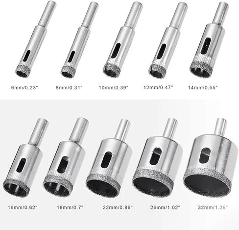 10 PCS Diamond Hole Saw Set – Precision Cutting Tools for Various Materials in Saudi Arabia