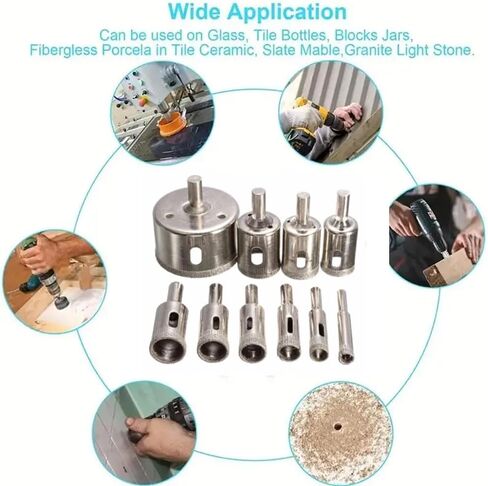10 PCS Diamond Hole Saw Set – Precision Cutting Tools for Various Materials in Saudi Arabia