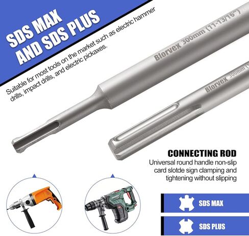 مجموعة منشار ثقب الخرسانة، 11 قطعة (30 مم 40 مم 65 مم 80 مم 100 مم) Barrenas para Concreto مثقاب مع Max Shank & SDS Plus، مجموعة مثقاب البناء للخرسانة والطوب والأسمنت وحفر الجدران الحجرية in Saudi Arabia