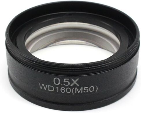 Microscope Kit 0.5X Microscope Barlow Auxiliary Objective Lens Working Distance 160 mm Auxiliary Lens for Stereo Microscope w/Mounting Size M42 M48 M50 M52 x 0.75mm Microscope Lens Adapters (Size : in Saudi Arabia