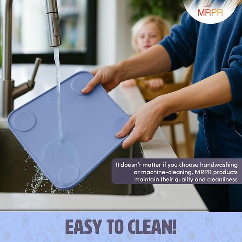 MRPR Silicone Suction Placemats for Kids – BPA-Free, Non-Slip, Dishwasher-Safe – Raised Edges, Travel Bags, Heat-Resistant – Mess-Free Mealtime for Home & On-The-Go in Saudi Arabia