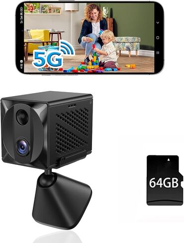 كاميرا تجسس مخفية واي فاي 5G - كاميرا أمان داخلية بدقة 4K HD، كشف الحركة بالذكاء الاصطناعي، عمر بطارية طويل، رؤية ليلية، كاميرات صغيرة لاسلكية للمنزل/الطفل/الحيوانات الأليفة (الكاميرا) in Kuwait