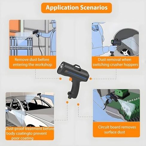 Handheld Ionizing Air Gun - Anti Static Eliminator with Alarm & High Brightness Dust Detection Light for Electronics & Car Cleaning - Pulse Type Static Control Tool in Saudi Arabia