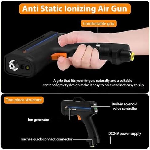 Handheld Ionizing Air Gun - Anti Static Eliminator with Alarm & High Brightness Dust Detection Light for Electronics & Car Cleaning - Pulse Type Static Control Tool in Saudi Arabia